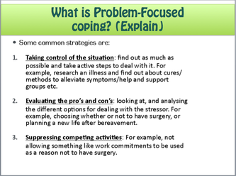 problem focused coping examples